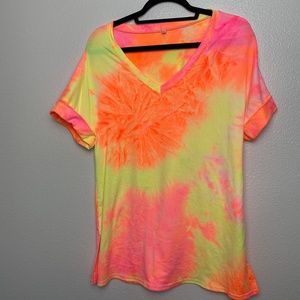 Neon tie dye t-shirt